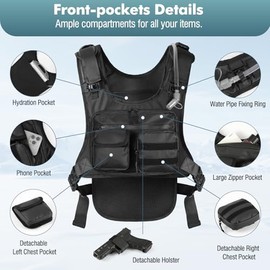 MoKo Lauf Trinkweste mit 2L Trinkblase, Leichter Hydration Vest Brusttasche mit Reflektoren