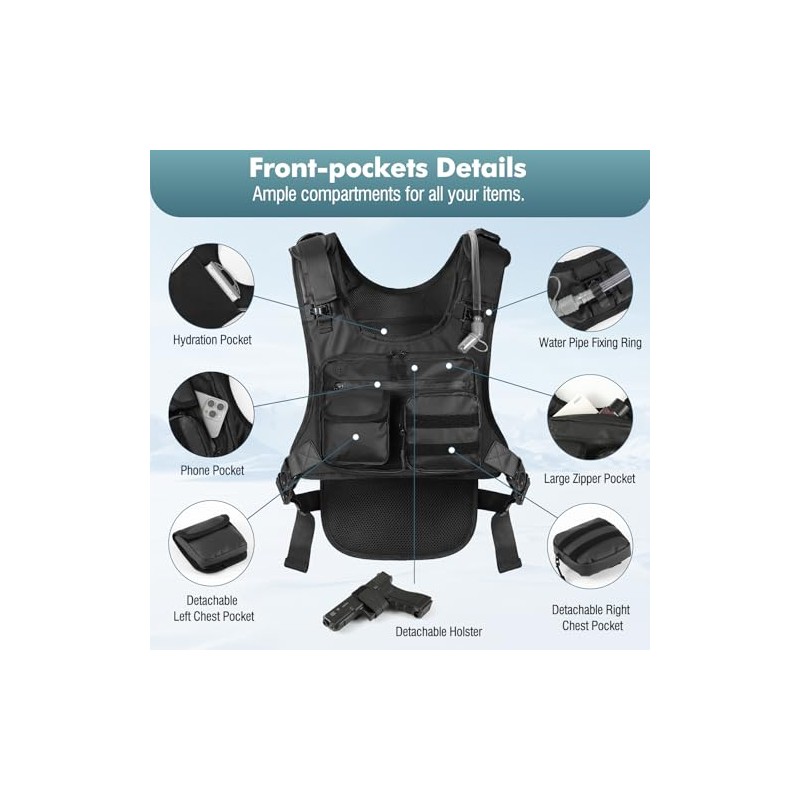 MoKo Lauf Trinkweste mit 2L Trinkblase, Leichter Hydration Vest Brusttasche