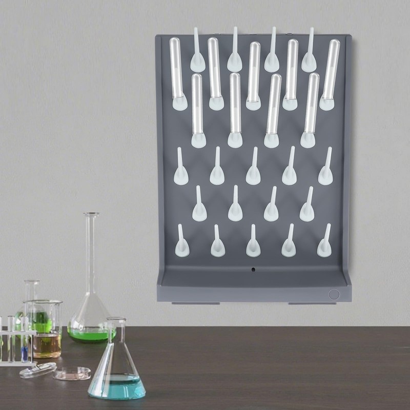 Kaibrite 2Pcs 27pegs Plastic Wall Mounted Laboratory Draining Rack with