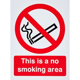 This Is A No Smoking Area Sign 150mm x 200mm - Rigid Plastic