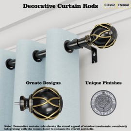 Short Curtain 30 inch,Thick Tube, Never Bend, Adjustable Length, Diameter 3/4 inch, Black Curtain Rods