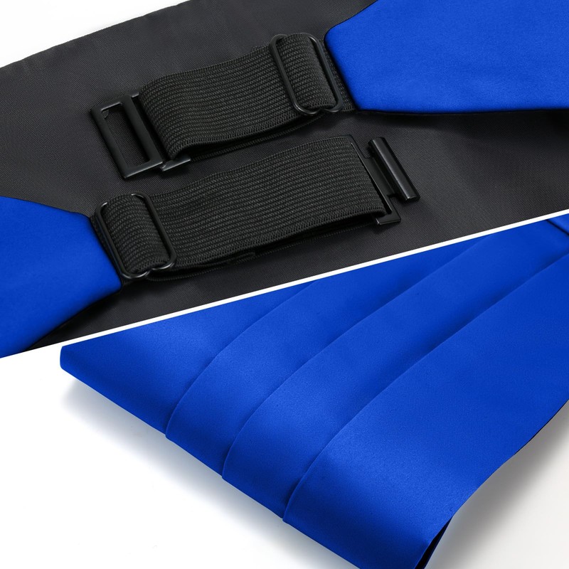 Cummerbund and Bow Tie Set Solid Color Adjustable Formal Men's