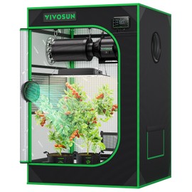 VIVOSUN S223 2x2 Grow Tent, 24"x24"x36" High Reflective Mylar with Observation Window and Floor Tray for Hydroponics Indoor Plant for VS1000