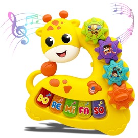 Baby Piano Keyboard Toys 12-18 Month Early Learning Light Up Music Toys Infant Gifts for 1 Year Old Boys Girls (Giraffe - B)