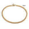 LUXSTAR Curb Chain Anklet, Thin, Hypoallergenic, Stainless Steel, Men's, Women's,