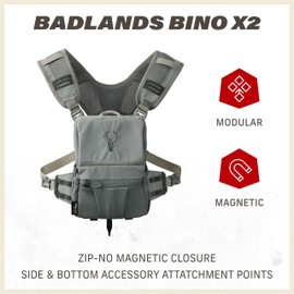 Badlands Bino X2 | Modular Binocular Harness System for Optimal Performance and Durability, Slate, Small