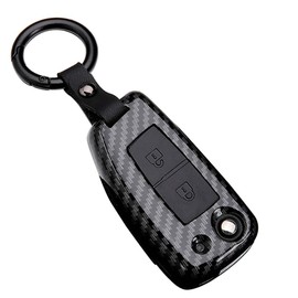 OTMIK ABS Carbon Fiber Car Key Cover Case fit for Nissan Qashqai J11 X-Trail Juke Micra Key Shell Accessories (2 Buttons Black B)