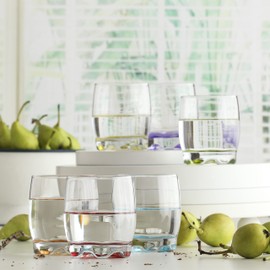 LAV Stemless Glass Champagne Flutes Set of 6 - Colored Drinking, Cocktail, Water Glasses - Clear Crystal Wine Bar Glasses for Prosecco, Mimosa - Wedding, Bridal (Updated Design | Small 9.75 oz)