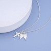 Lauren-Spencer Crystal Angel Wings Cross Necklace for Women Silver Gold