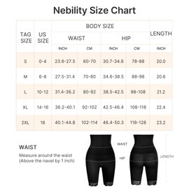 Nebility Shapewear for Women Tummy Control High Waisted Body Shaper Shorts Thigh Slimmer Butt Lifter Panties Underwear (Black,M)