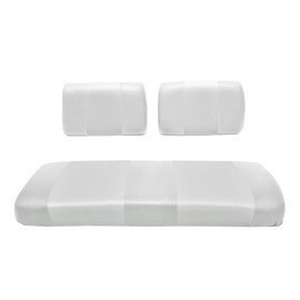 Seat Cover Replacement for Yamaha G-2/G-9 Golf Cart - Front Bench Seat - Premium Marine Vinyl -5 Panel Stitching - Staple On Installation - Two-Tone Golf Cart Seat Covers (White)