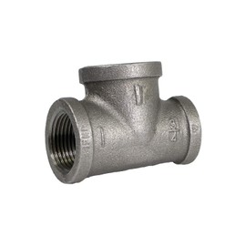 Supply Giant CNSU300I 1" x 3/4" x one inch Black Malleable Reducing Tee with Female Threaded Fitting