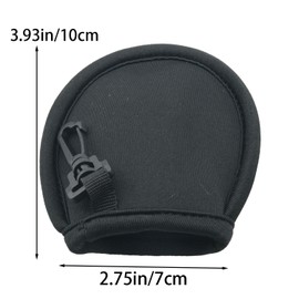 WELWIK 3PCS Portable Pockets Golf Ball Cleaner Golf Ball Cleaning Bag Black Neoprene Golf Ball Protector
