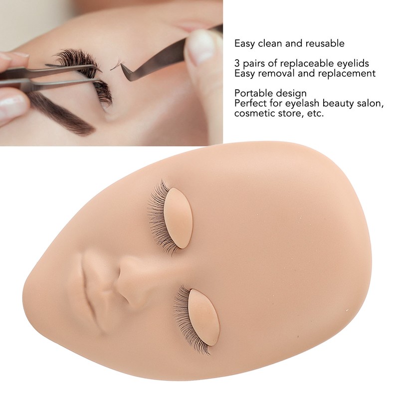 Eyelash Mannequin Head Makeup Lash Extension Training Practice Head with