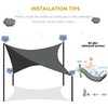 SUNNY GUARD Waterproof Sun Shade Sail 8' x 10' Charcoal