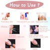 Fake Nails, 24pcs Flash Drill Pearl False Nails with Glue,3D