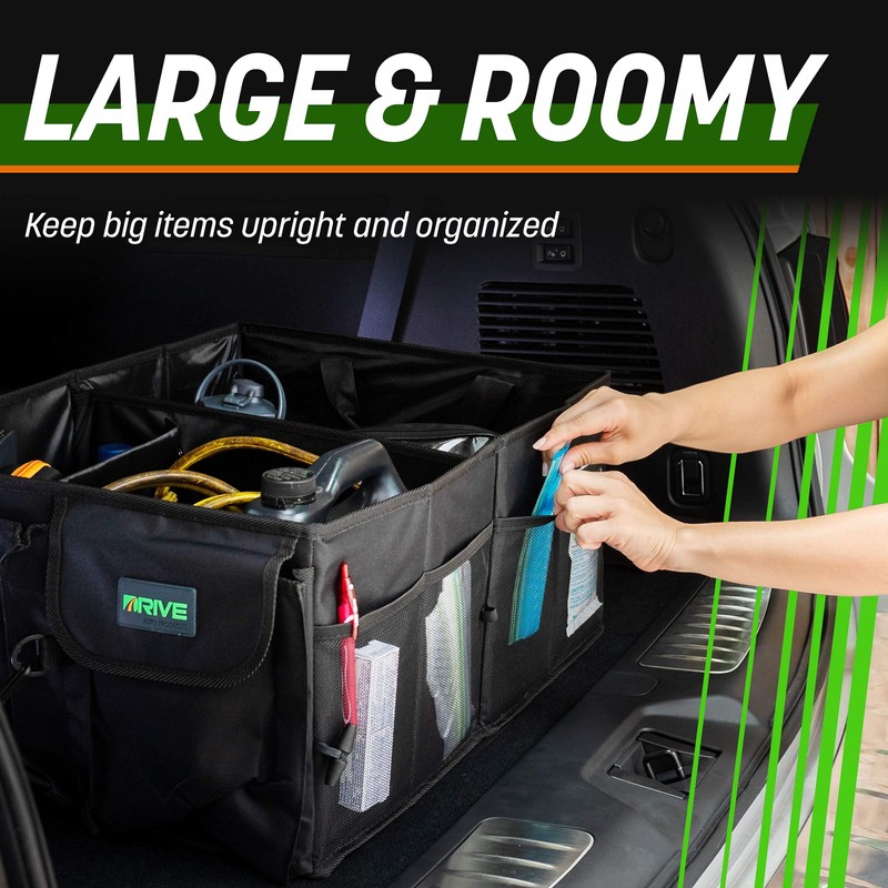 DRIVE - Car Trunk Organizer - Collapsible, Multi-Compartment Automotive SUV