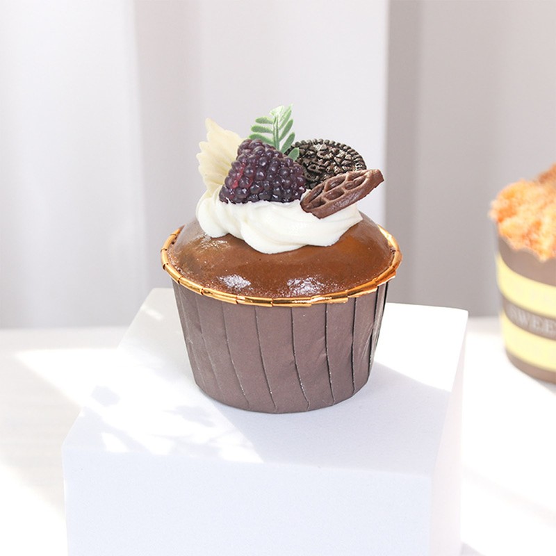 6Pcs Artificial Fake Cupcake Decorative Simulation Cupcake Model for Display