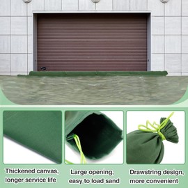 4 Pcs 3'× 6'' Long Sand Bags for Flooding - Thickened Canvas Flood Protection Sandbag Tube with Elastic Band, Reusable Flood Rain Wind Barrier Sand Bag Tube for Door Window Flood Control