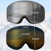 Ski Goggles (5. Grey Frame, Full Lens Mirrored Silver)
