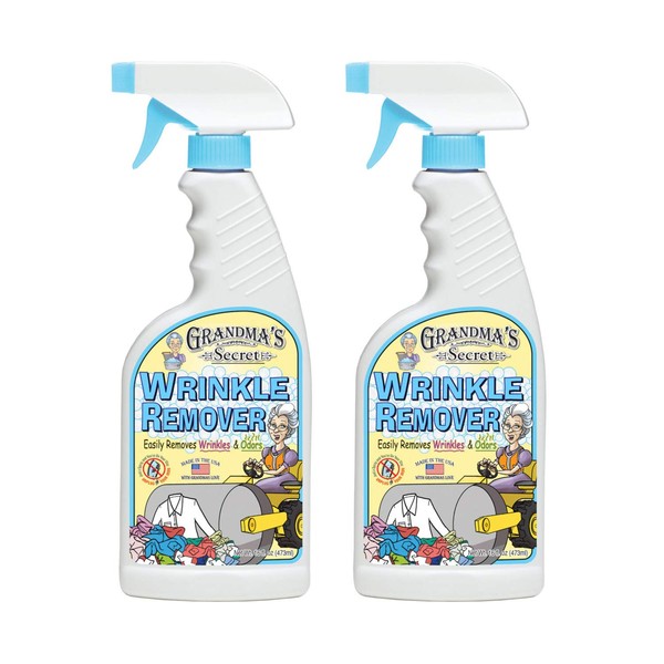 Grandma's Secret Wrinkle Remover Spray - Easily Removes Wrinkles & Odors - Wrinkle Release, Fabric Refresher Spray, Chlorine, Bleach and Toxin-Free - 16 Fl Oz (Pack of 2)