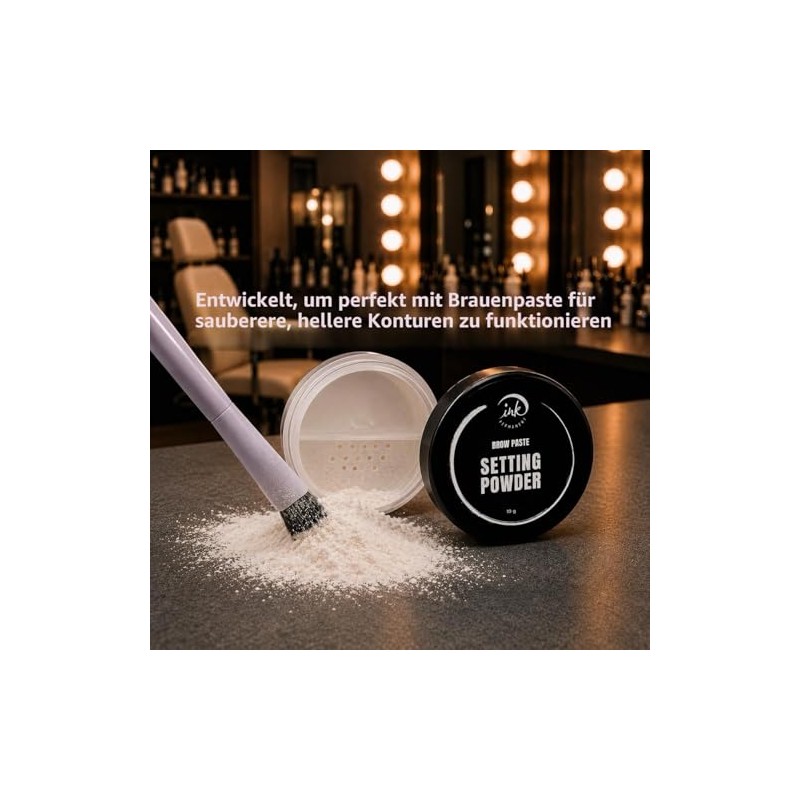 Ink Permanent Eyebrow Mapping Kit - With Setting Powder, Brush,