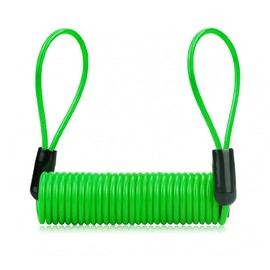 Anti-Theft Cable for Brake Discs - Compatible with Motorcycle Scooter or Bicycle Locks - Spiral Security Cable for Two Wheelers (Green 1.5m)