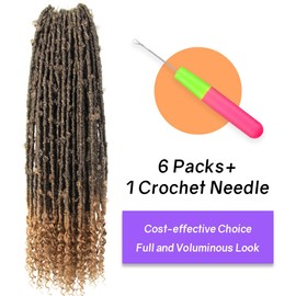 Crochet Butterfly Locs with Curly Ends 30 Inch, Boho Distressed Butterfly Locs Crochet Hair, Ombre Honey Blonde Bohemian Goddess Faux Butterfly Braids with Curly Ends (6 Packs, T27)