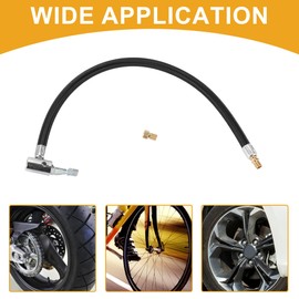 Partuto 1 Set 15.75 Inch 0.305 Inch x 32 TPI Universal Tyre Inflator Extension Tube for Car Air Pump Extension Hose Adapter Tyre Valve W/Adapter Durable Nylon