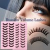 10Pairs Russian Style Strip Lashes D Curl Mink False Eyelashes