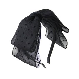 KOBE VINGTAINE HK-344 Headband, Dotted Pattern, Ribbon, Tulle, Large, Adult Casual