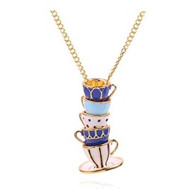 Tea Cup China Necklace, Teacup Jewellery for Women in an Organza Gift Bag