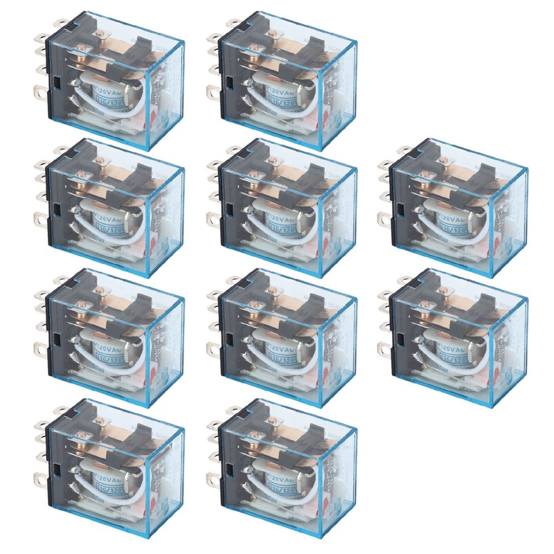 10Pcs Coil Power Relay Small Intermediate Electromagnetic 8 Pin 2