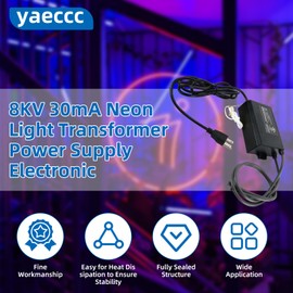 YaeCCC 8KV 30mA Neon Light Transformer Power Supply Electronic Neon Sign Transformer Power Supply UL Listed