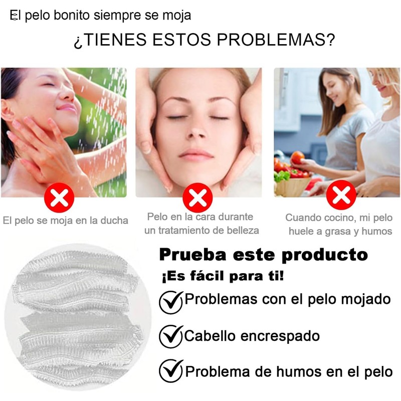 GUDREN Gorro De Ducha Desechable, 100 Pcs Cofias Desechable PláStico