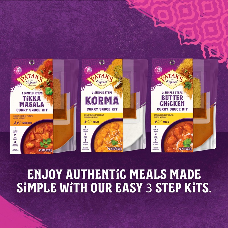 Patak's Tikka Masala 3-Step Sauce Kit (11 oz each, 6-Pack)