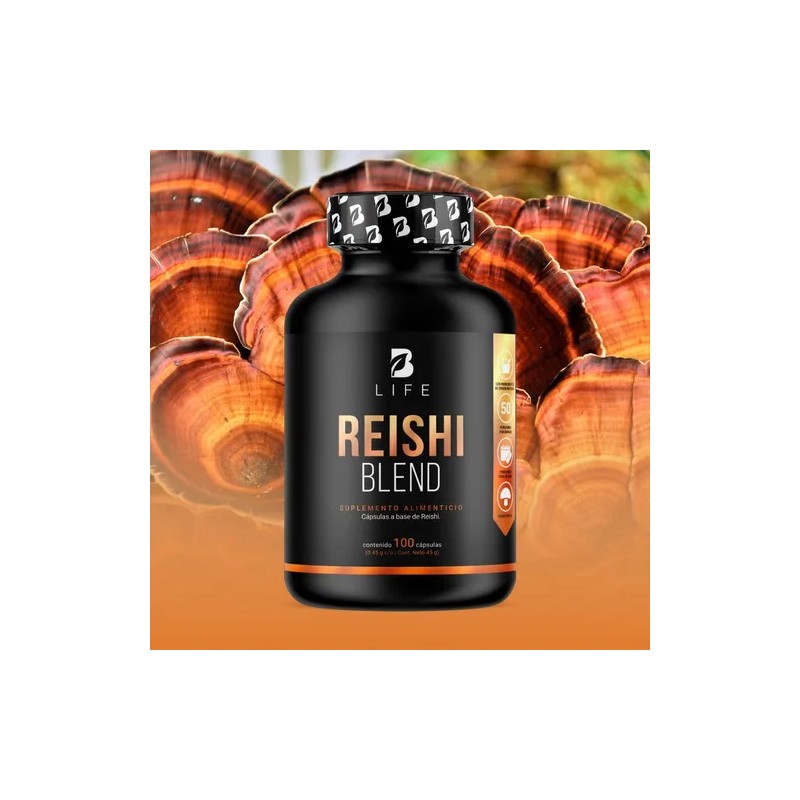 Hongo Reishi 100 Cáps Antioxidante Antiinflamatorio. B Life Sabor Sin