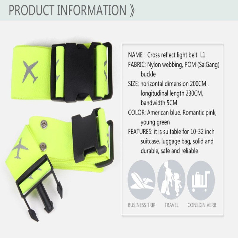 Bansga Luggage Strap Suitcase Belts Travel Accessories 2-Pack-Green