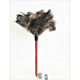 18" Feather Duster Wooden Handle | Natural for Cleaning and Moping 18-20" Inch Genuine Ostrich Feathers, Easy to Clean Reuse