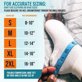 Ankle Compression Sleeve - 20-30mmhg Open Toe Сompression Socks for Swelling, Plantar Fasciitis, Sprain, Neuropathy - Nano Brace for Women and Men