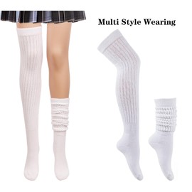 TINTAO Women's Winter Wool Cable Knit Knee High Boot Socks,Extra Long Warm Thick Stockings Leg Warmers,Size 5-10 W697 (Polyester Blend, Over Knee High Color 012)