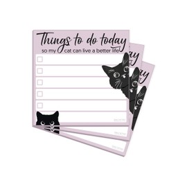 Mini Cat Funny to Do List Sticky Notes | Things to Do Today So My Can Can Live a Better Life | Cat Lover Gift | 3x3 inches, 3-Pack by DAILY RITMO