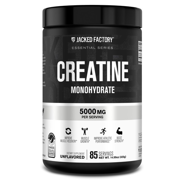 Jacked Factory Creatine Monohydrate Powder 425g - Creatine Supplement for
