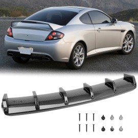 JMTBNO Rear Bumper Diffuser Lip Splitter Shark Fin Carbon For Hyundai Tiburon 1997-2008