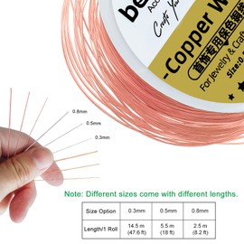 Copper Wire for Jewelry Making, Beading, Crafting, Electroculture Gardening, DIY Wrapping Sculpting Craft Wire for Art and Gardening Projects,Copper for Slugs (Copper, 24 Gauge, 18 ft)