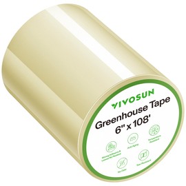 VIVOSUN 6” x 108’ Greenhouse Repair Tape, 6.3 mil Clear Poly Patch Tape, Heavy Duty and Weatherproof, for Greenhouses, Plastic Sheeting, and Tents