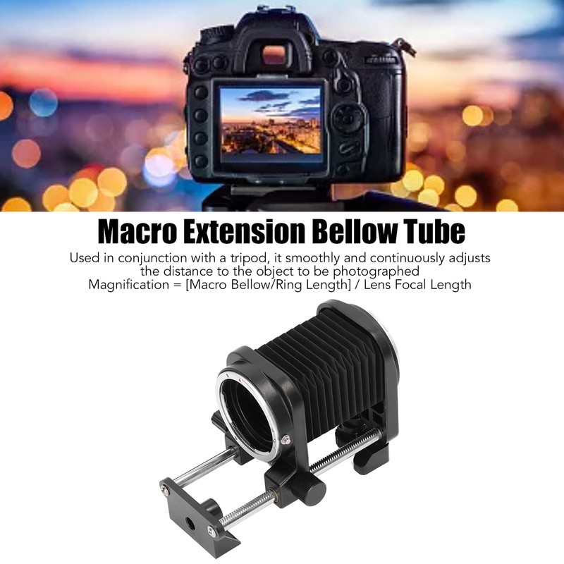 Macro Bellow Zinc Alloy Macro Lens Extension Bellows Tube for