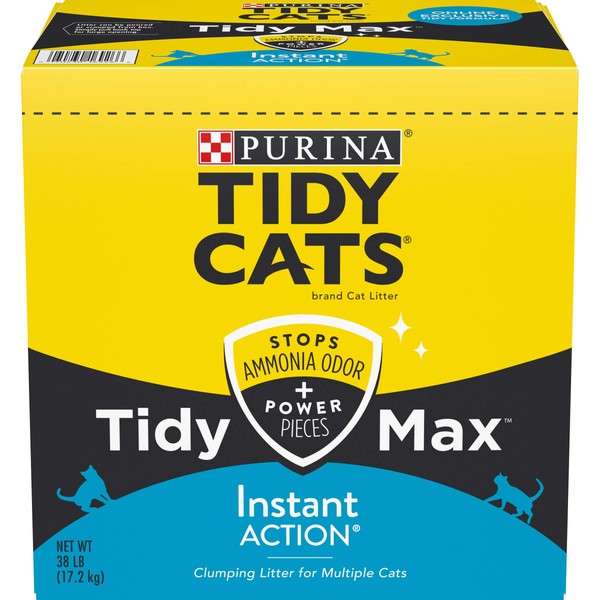 Purina Tidy Cats Clumping Cat Litter, Tidy Max Instant Action Multi Cat Litter - 38 lb. Box