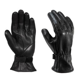 FAST WAY City Uni 211 Leather Motorcycle Gloves Summer Certified Motorcycle Gloves Men & Women Stretch Inserts Width Adjustment Black XS - 3XL