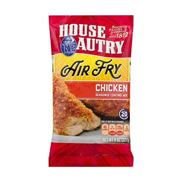 House-Autry Air Fry Seasoned Chicken Coating Mix, 8 Ounce, Pack of 3